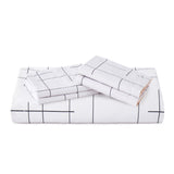 Tile Pattern Printed Reversible Duvet Cover Set White