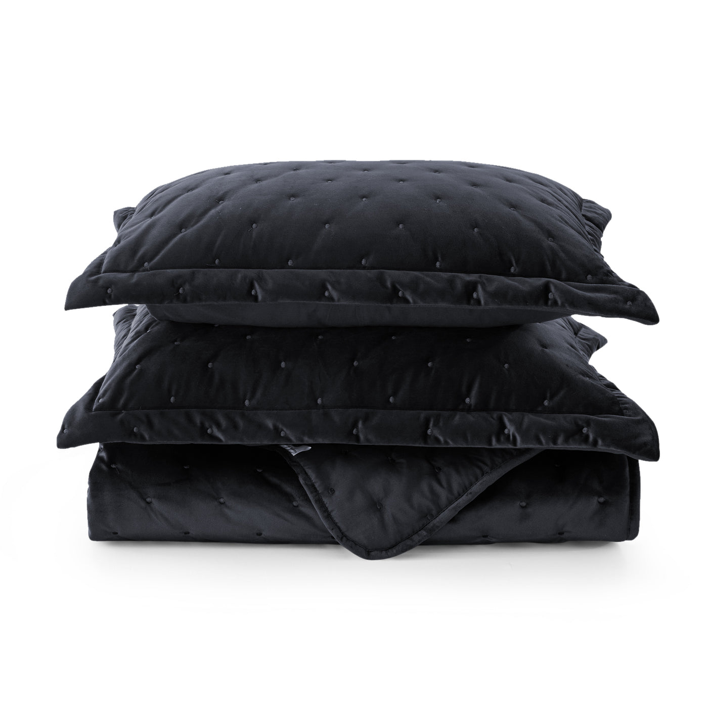 Crushed Velvet Bedspread Black Bedding Set