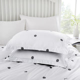 Doted Printed Reversible Duvet Cover Set White/Grey