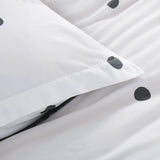 Doted Printed Reversible Duvet Cover Set White/Grey