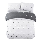 Doted Printed Reversible Duvet Cover Set White/Grey