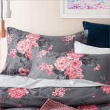 Bouquet Printed Duvet Cover Set Grey