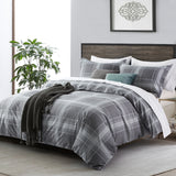 Check Printed Duvet Cover Set Grey