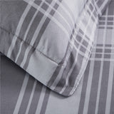 Check Printed Duvet Cover Set Grey