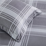 Check Printed Duvet Cover Set Grey