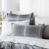 Check Printed Duvet Cover Set Grey