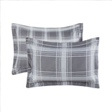 Check Printed Duvet Cover Set Grey