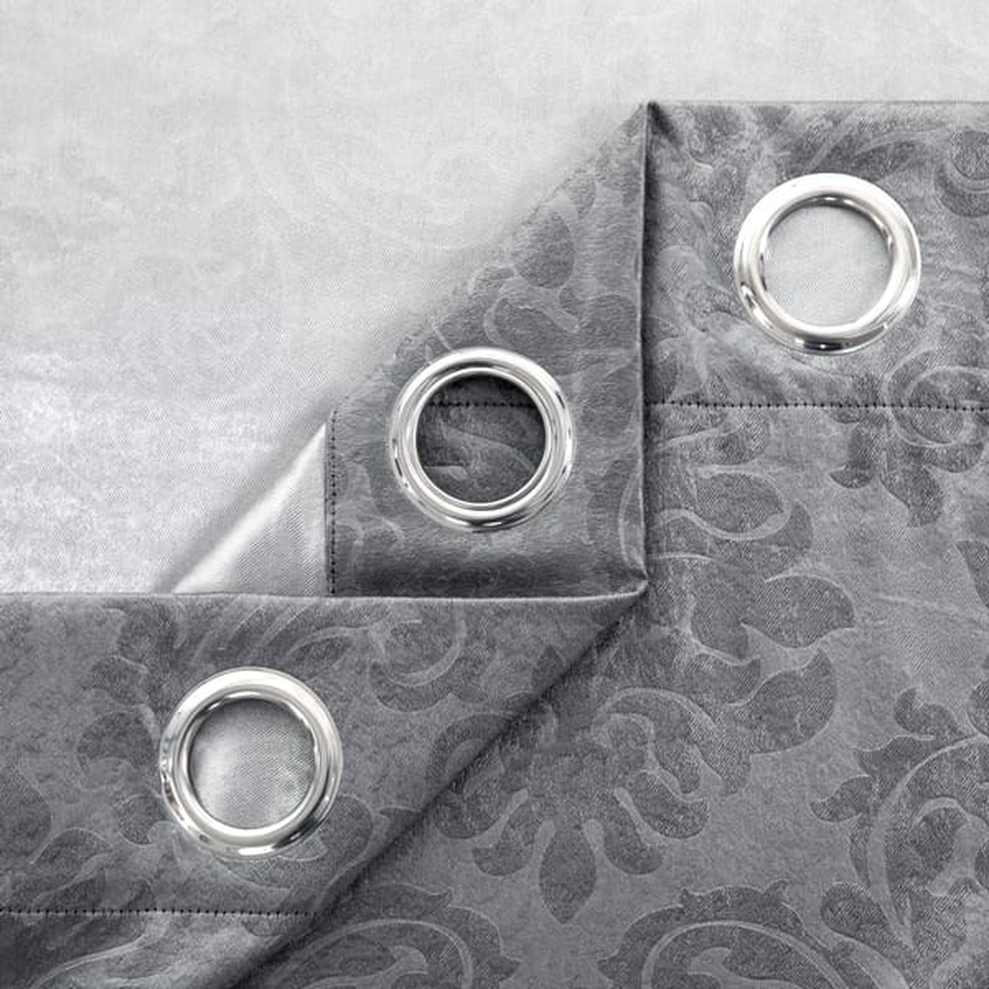 Embossed Blackout Eyelet Curtains Charcoal