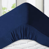 Navy Deep Fitted Sheets 25CM