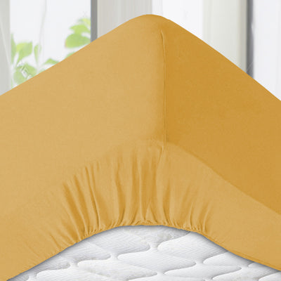 Extra Deep Fitted Bed Sheet 40CM Ochre