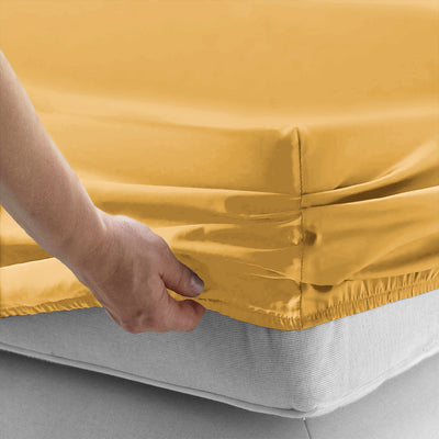 Extra Deep Fitted Bed Sheet 40CM Ochre