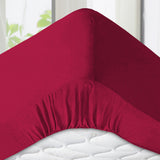 Red Deep Fitted Sheets 25CM