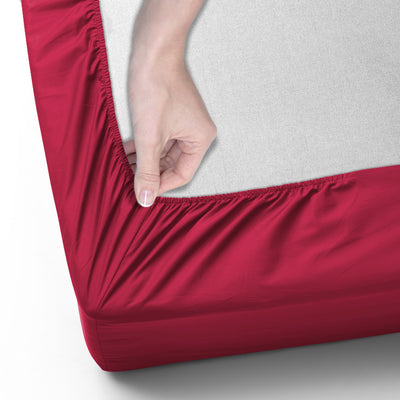 Red Deep Fitted Sheets 25CM