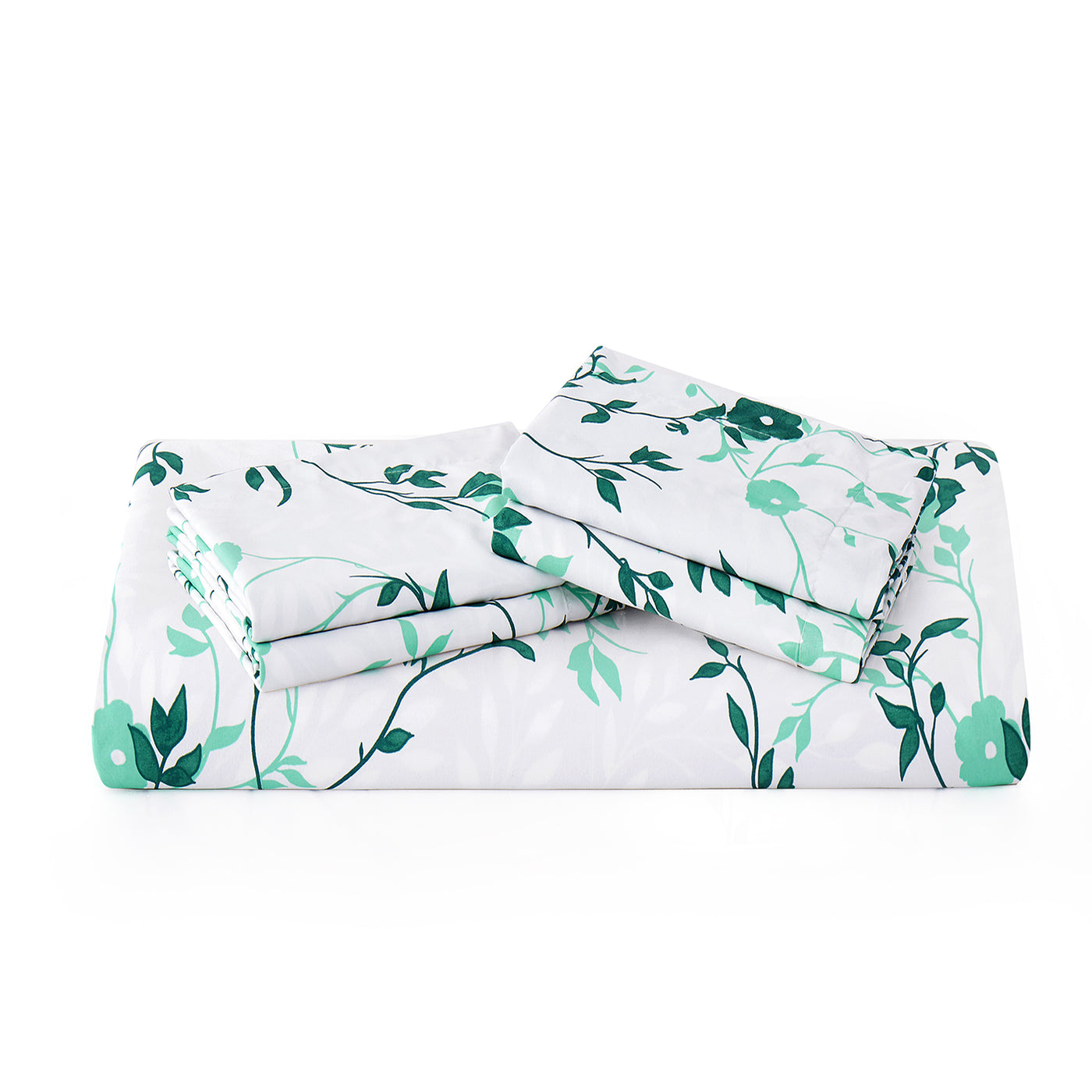 Floral Printed Reversible Duvet Cover Set Green