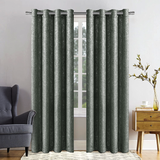 Glitter Sparkle Blackout Eyelet Ring Top Curtains Dark Grey