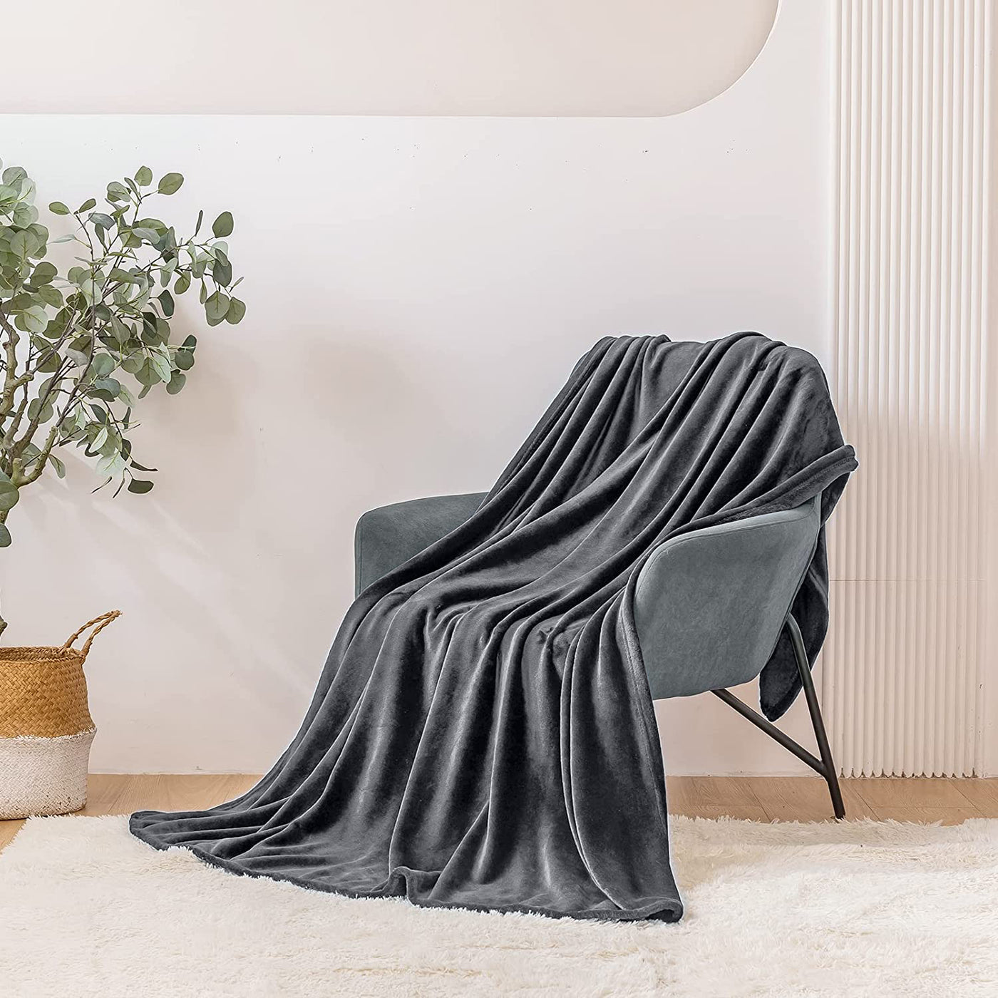Fleece Blanket Fluffy Throws Grey