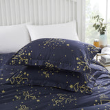 Gold Sparkle Printed Reversible Duvet Cover Set Navy