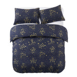 Gold Sparkle Printed Reversible Duvet Cover Set Navy