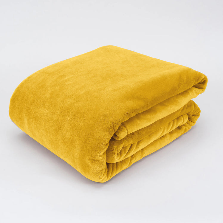 Fleece Blanket Fluffy Throws Yellow