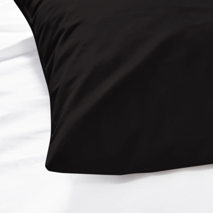 Black Pillow Cases Plain Pair