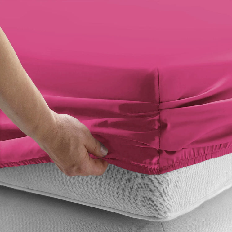 Extra Deep Fitted Bed Sheet 40CM Pink