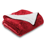 Burgundy Sherpa Throw Blanket