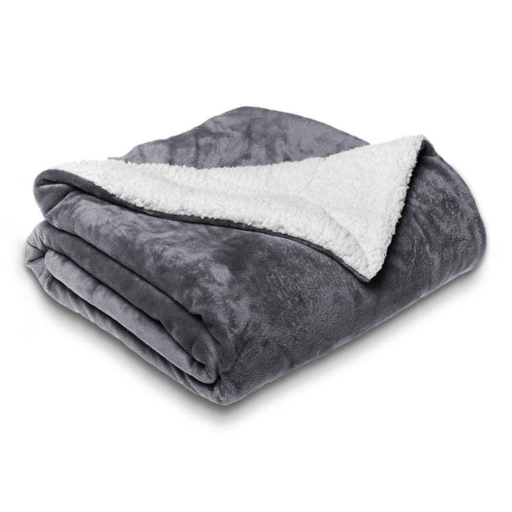 Sherpa Fleece Throw Blanket Single, Double, King