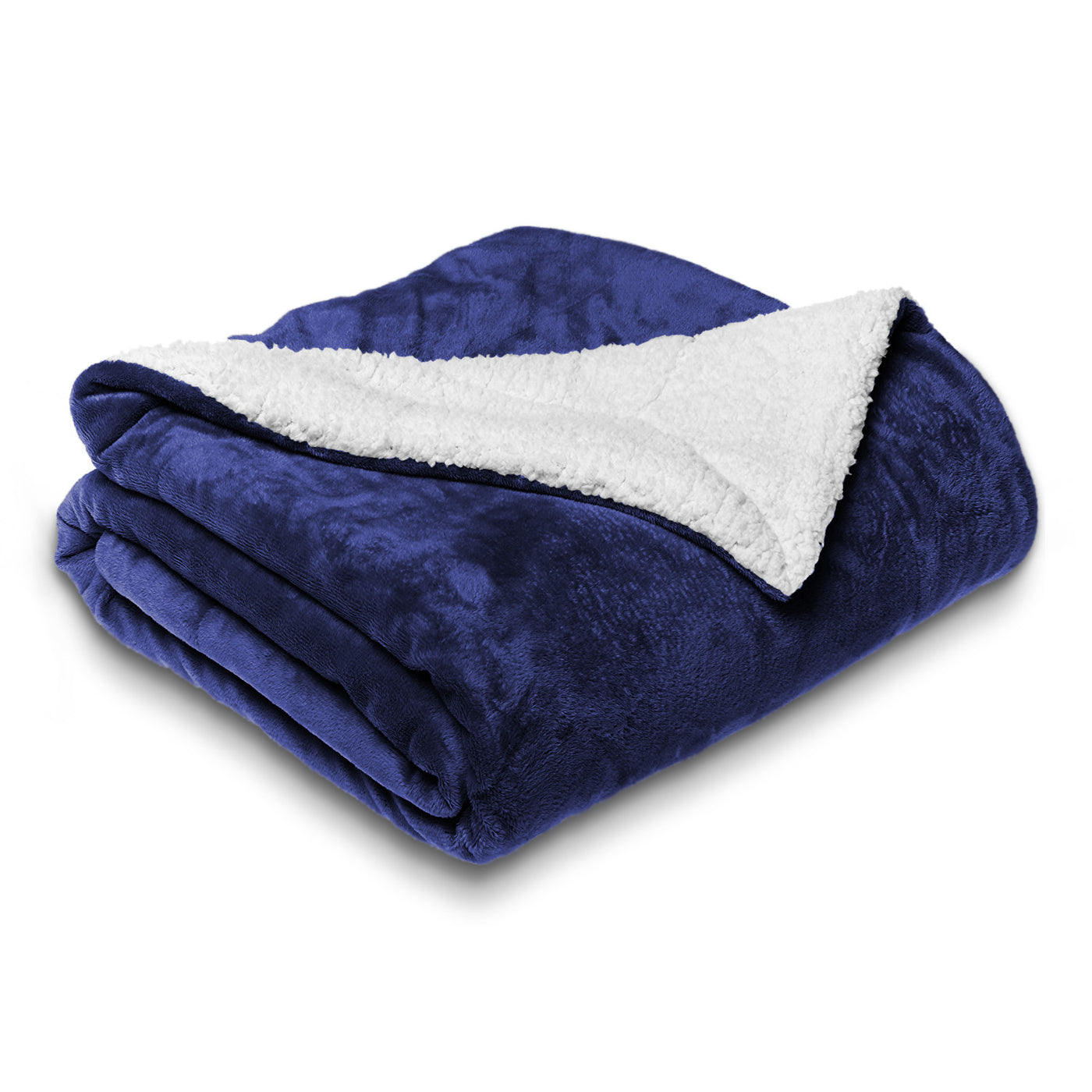 Sherpa Fleece Throw Blanket Navy Blue