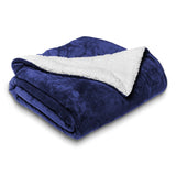 Navy Blue Sherpa Throw Blanket