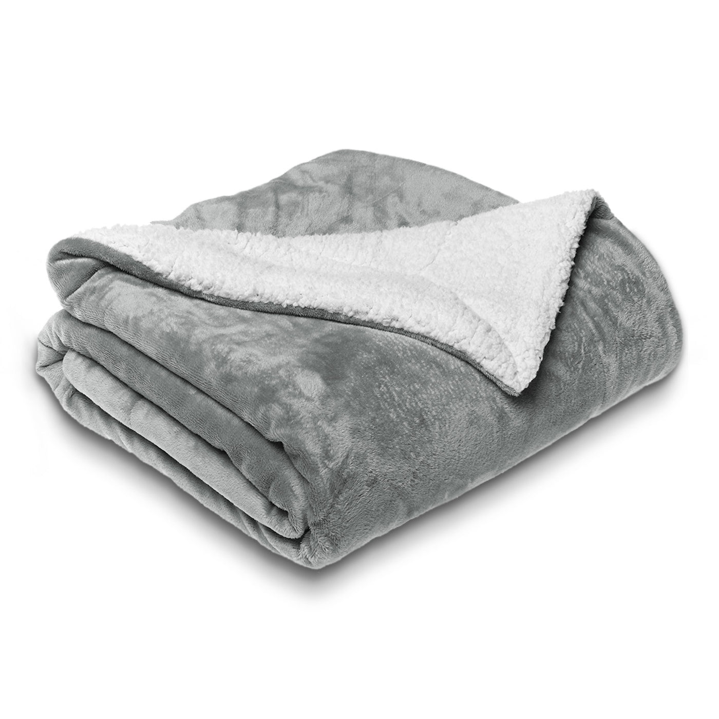 Silver Throw Silver Sherpa Throw Blanket – Oxford Homeware