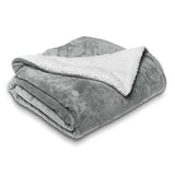 Silver Sherpa Throw Blanket