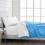 Light Blue Sherpa Throw Blanket