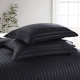 Stripe Black Duvet Cover Set With Pillowcases