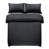 Stripe Black Duvet Cover Set With Pillowcases