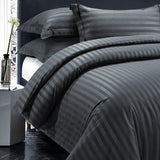 Stripe Charcoal Duvet Cover Set With Pillowcases