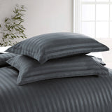 Stripe Charcoal Duvet Cover Set With Pillowcases