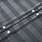 Stripe Charcoal Duvet Cover Set With Pillowcases