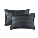 Stripe Charcoal Duvet Cover Set With Pillowcases