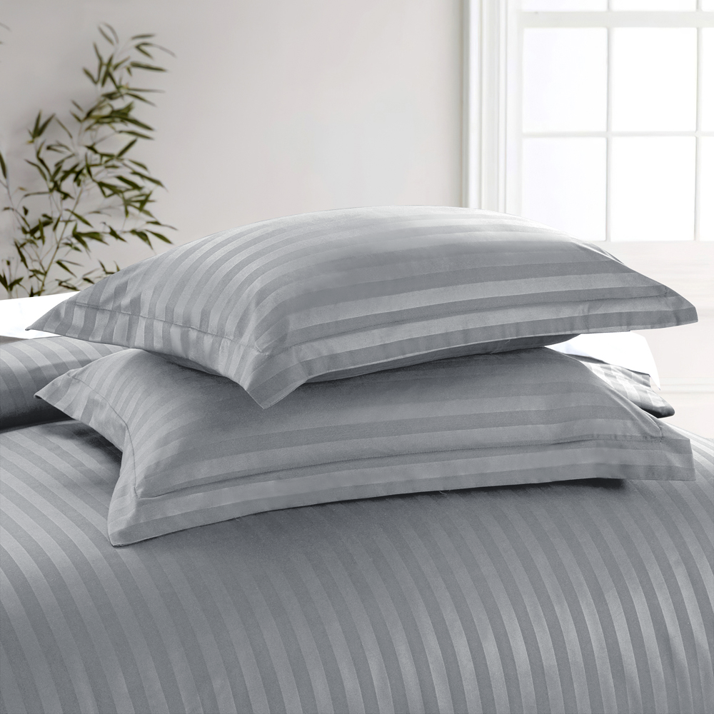 Stripe Grey Duvet Cover Set With Pillowcases