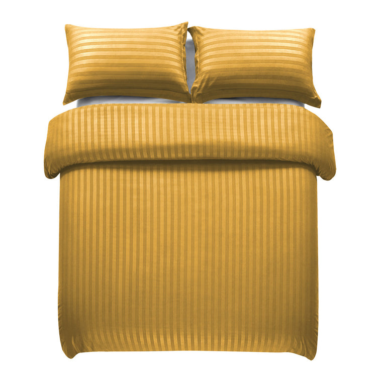 Stripe Ochre Duvet Cover Set With Pillowcases