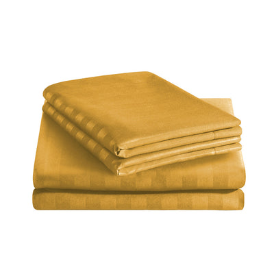 Stripe Ochre Duvet Cover Set With Pillowcases