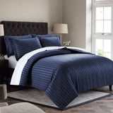 Stripe Navy Duvet Cover Set With Pillowcases