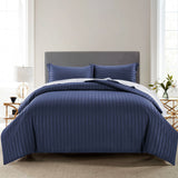 Stripe Navy Duvet Cover Set With Pillowcases