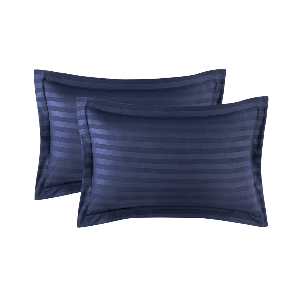 Stripe Navy Duvet Cover Set With Pillowcases