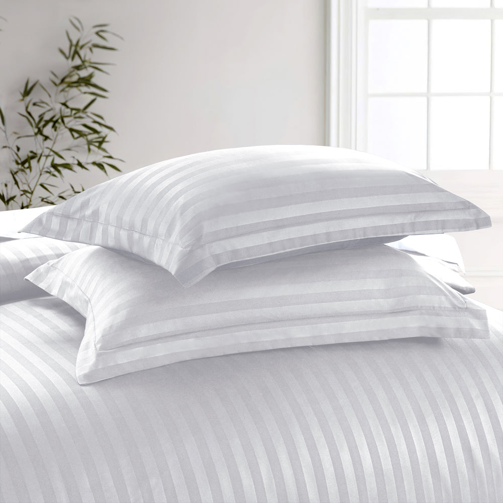 Stripe White Duvet Cover Set With Pillowcases