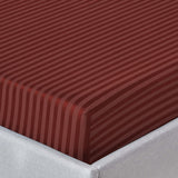 Burgundy Stripe Fitted Sheet 25CM