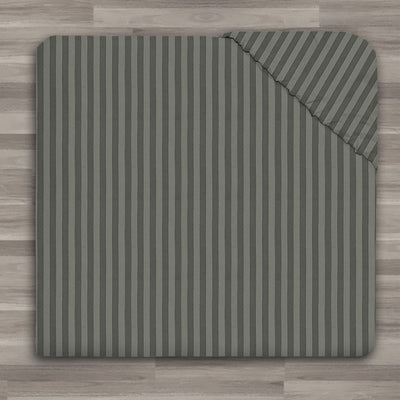Charcoal Stripe Fitted Sheet 25CM