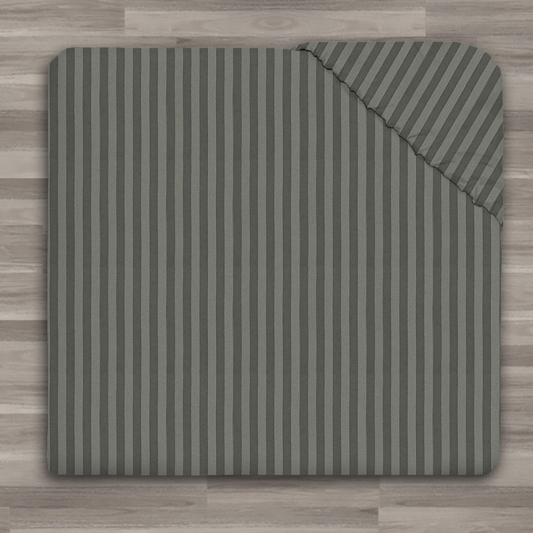Charcoal Stripe Fitted Sheet 25CM