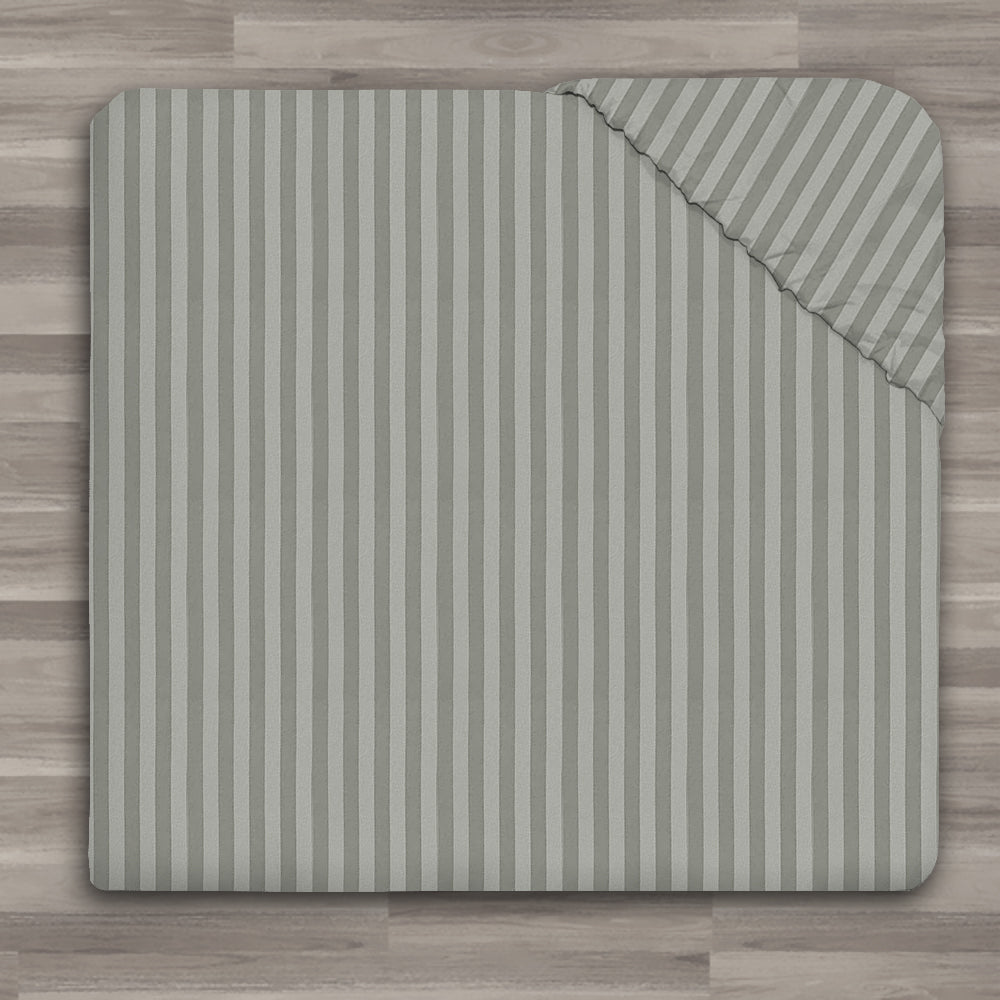 Grey Stripe Fitted Sheet 25CM