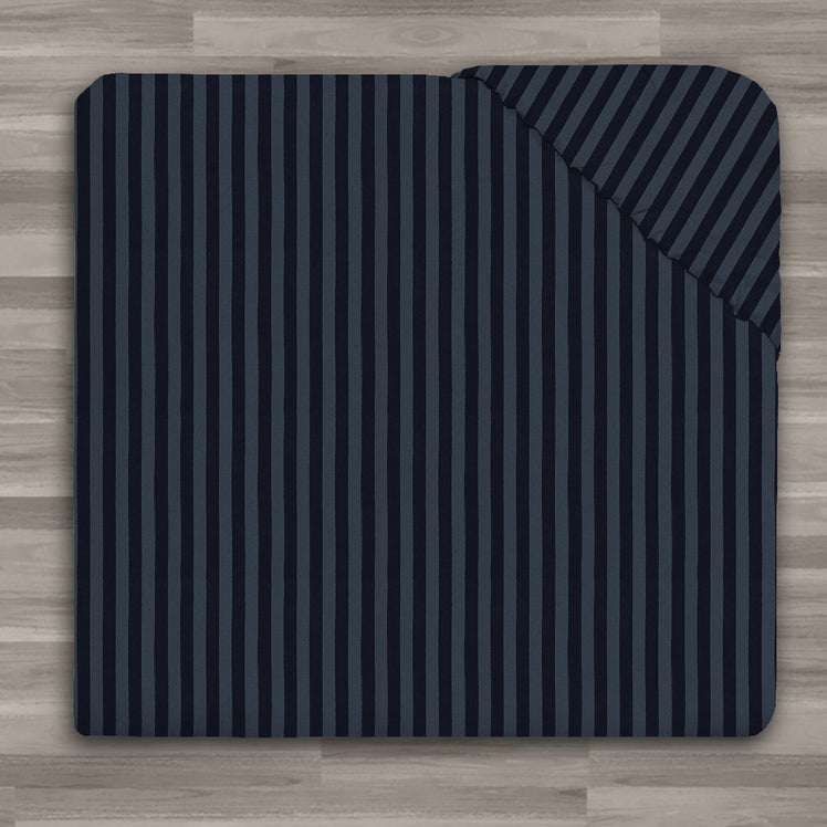 Navy Stripe Fitted Sheet 25CM